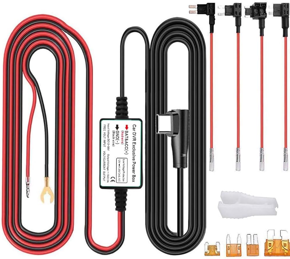 Compare Gebildet Dash Cam Hardwire Kit, TypeC USB 12V24V to 5V with Low Voltage Protection, 13Ft320Cm Charger at KSA Price
