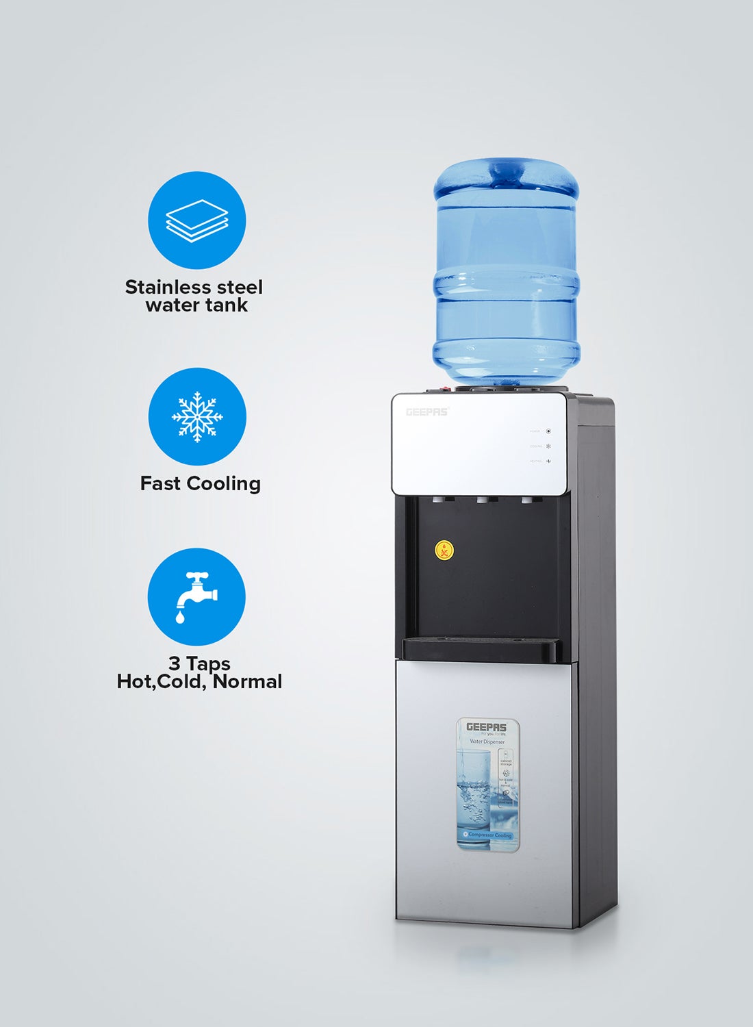 Top Loaded Water Dispenser with Cabinet | Normal,…