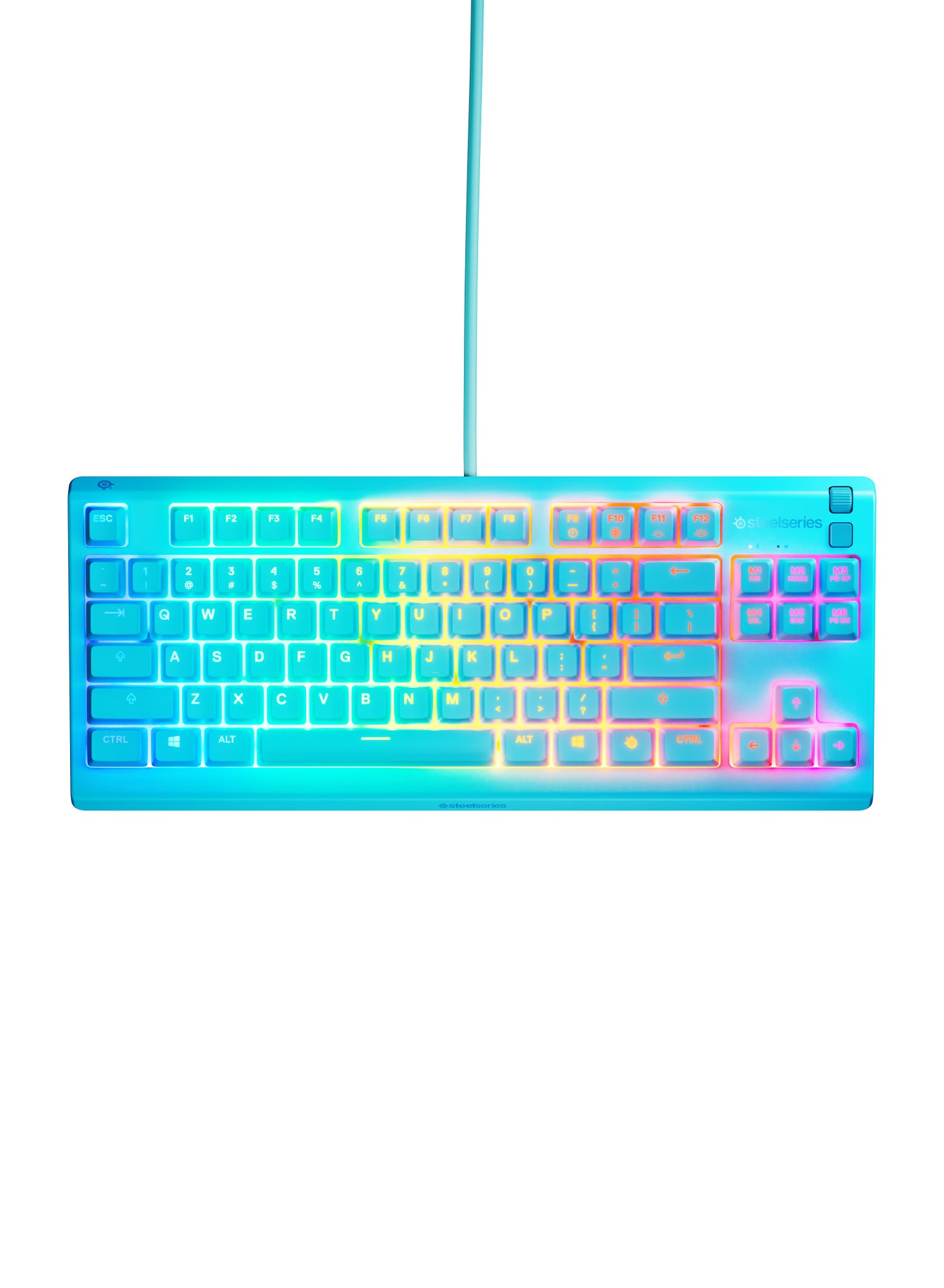 Compare Apex 3 TKL RGB 10Zone RGB USB Illumination IP32 Water Resistant Premium Magnetic Wrist Rest Gaming Keyboard US  Aqua at KSA Price