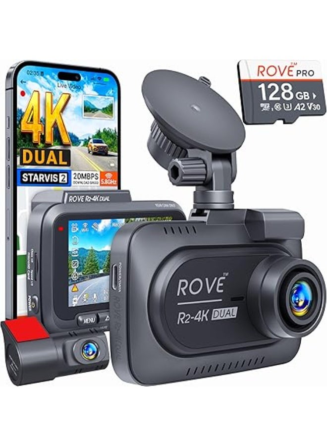 R2-4K DUAL Dash Cam Front and Rear, STARVIS…