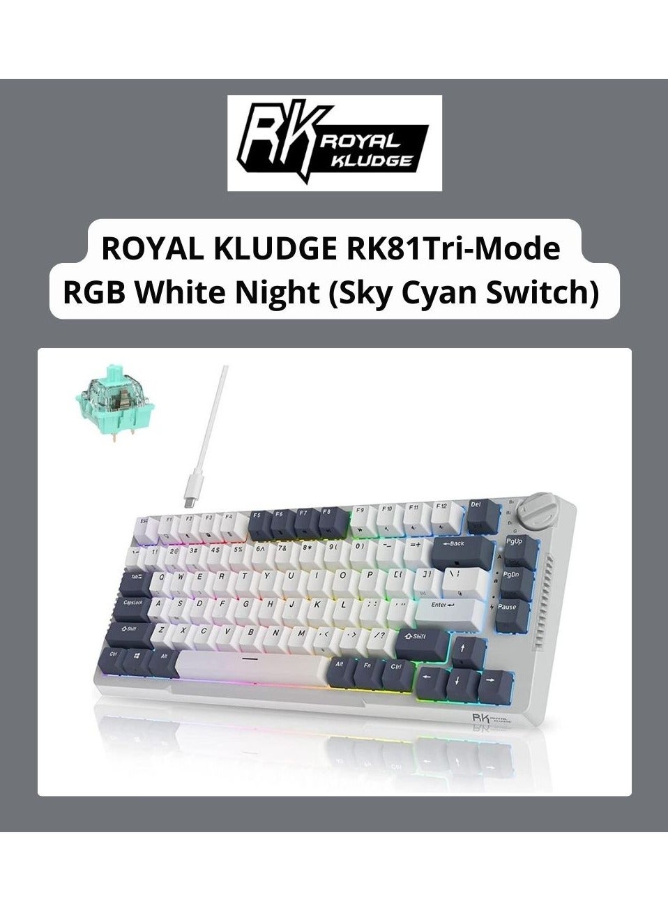 RK Royal Kludge RK H81 81 Keys Tri-Mode…