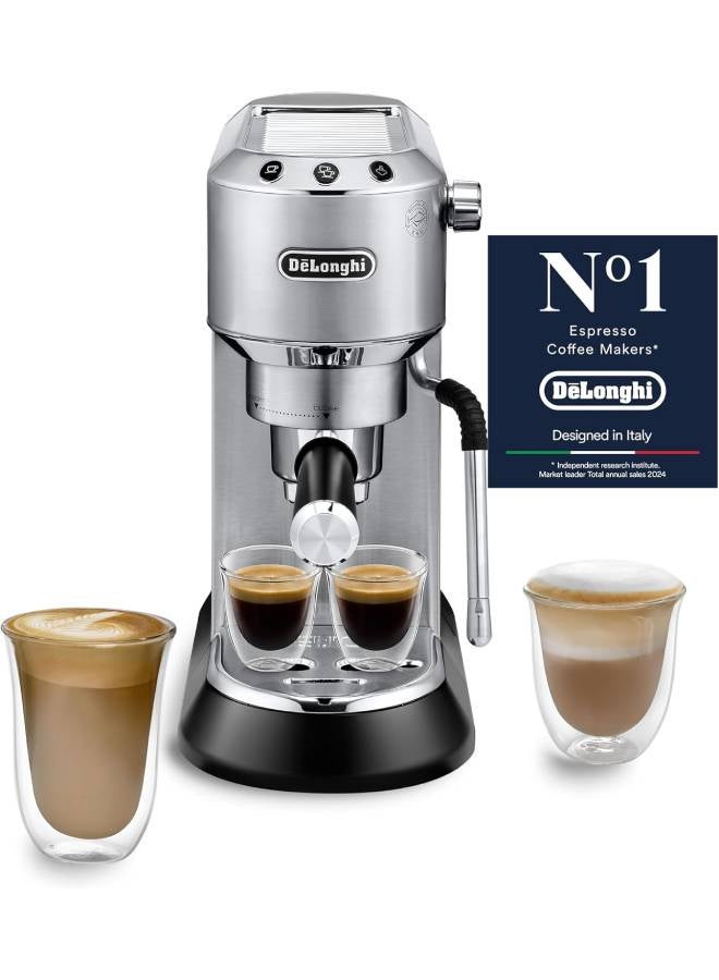 Compare Dedica Arte Espresso Machine, MyLatteArt Milk Foam Nozzle, Precision Steam Wand, Steel Tamper Included, Create Perfect Espresso, Cappuccinos, and Latte Art at Home 1.1 L 1450 W EC885.M Multicolour at KSA Price