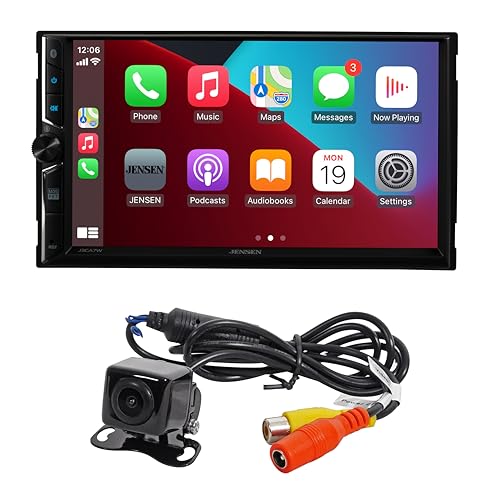 Compare JENSEN J3CA7WBUC 7inch Certified Apple CarPlay Android Auto Wired or Wireless Double DIN Touchscreen Car Stereo Radio Bluetooth Backup Camera Included USB Playback Charge at KSA Price