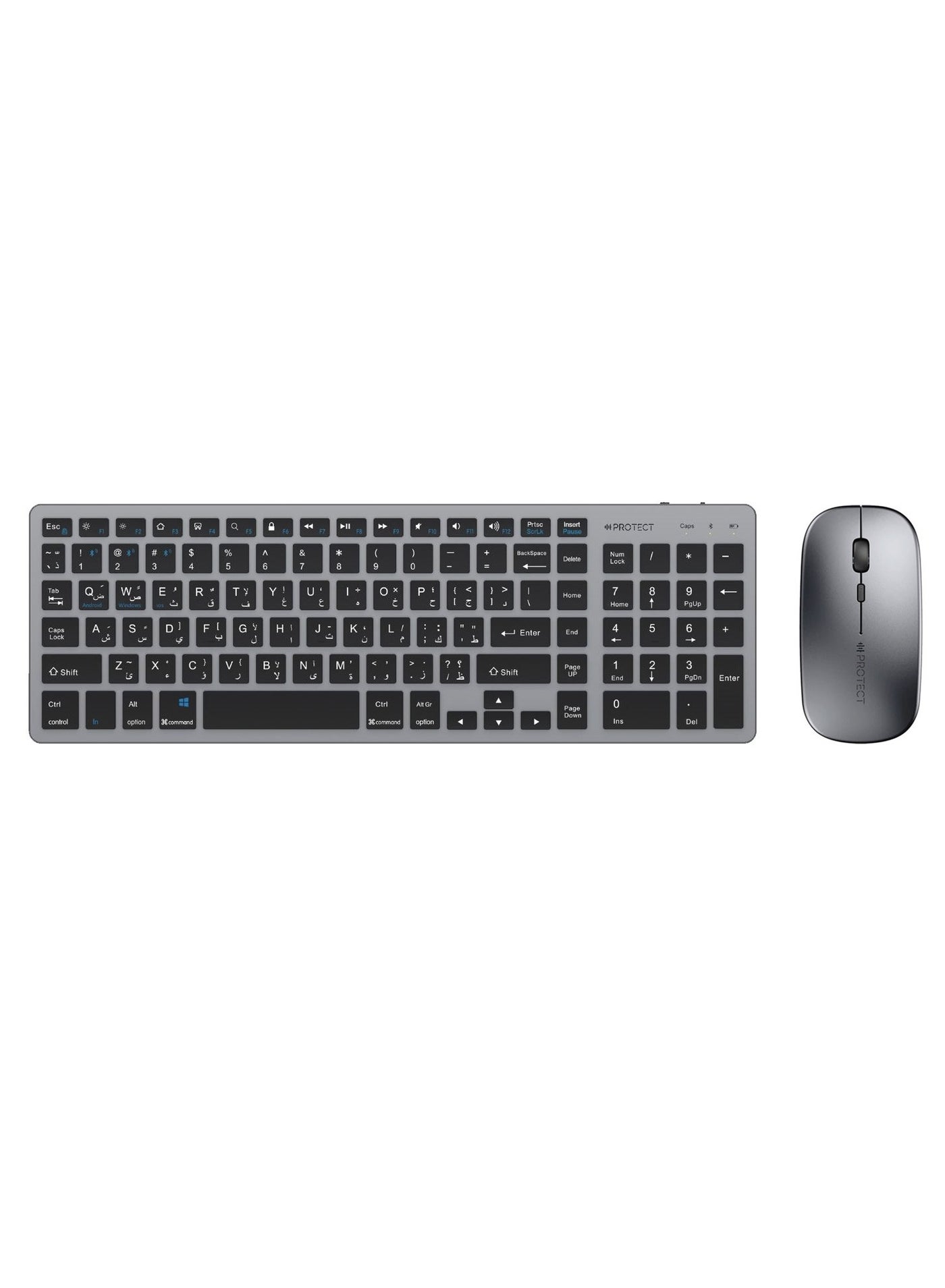 Compare Rechargeable Bluetooth Keyboard and Mouse Combo | Slim Silent Full Size | MultiDevice for PC Laptop Desktop MacBook iPad iPhone Android at KSA Price