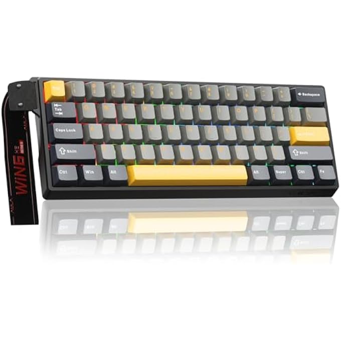 Compare WIN60 HE MAX MECHANICAL GAMING KEYBOARD WIRED,HALL EFFECT MAGNETIC SWITCHES,ADJUSTABLE ACTUATION RAPID TRIGGER,8K POLLING RATE,RGB BACKLIGHT,60% PERCENT KEYBOARD FOR MACWIN YELLOW at KSA Price