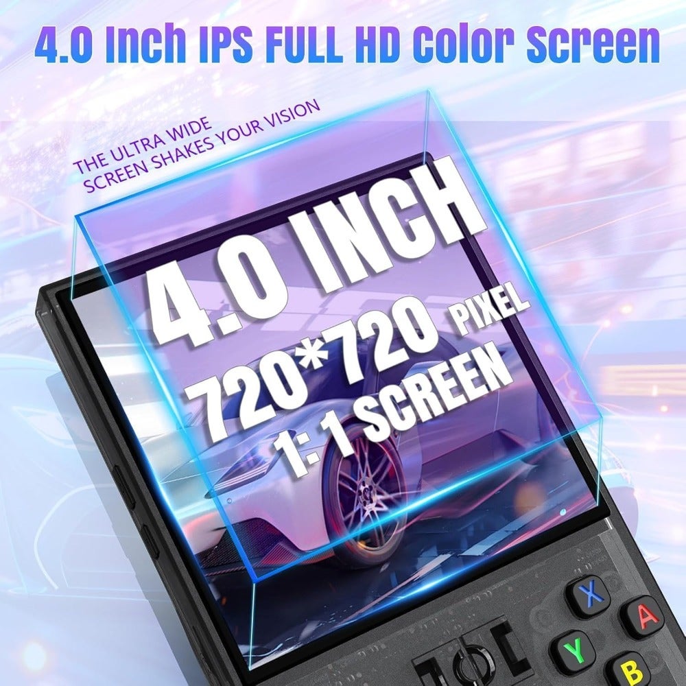 Compare Retro Handheld Game Console, 4inch IPS HD Screen, 64GB Storage, 18000+ Games, Linux System, Ebook Reader, USB Interface, Black Transparent Model at KSA Price
