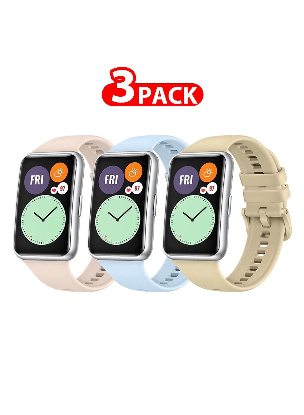 3 Pack For Huawei Watch Fit 2 Silicone…