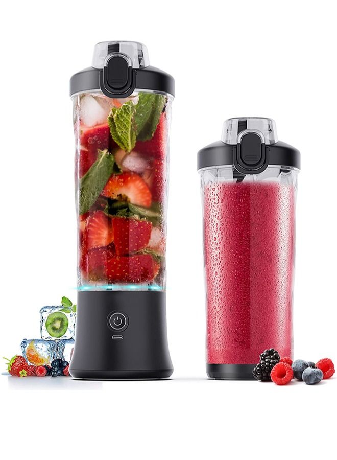 Compare Portable Blender,240 Watt for Shakes and Smoothies Waterproof Blender USB Rechargeable with 20 oz BPA Free Blender Cups with Travel Lid. Black at KSA Price