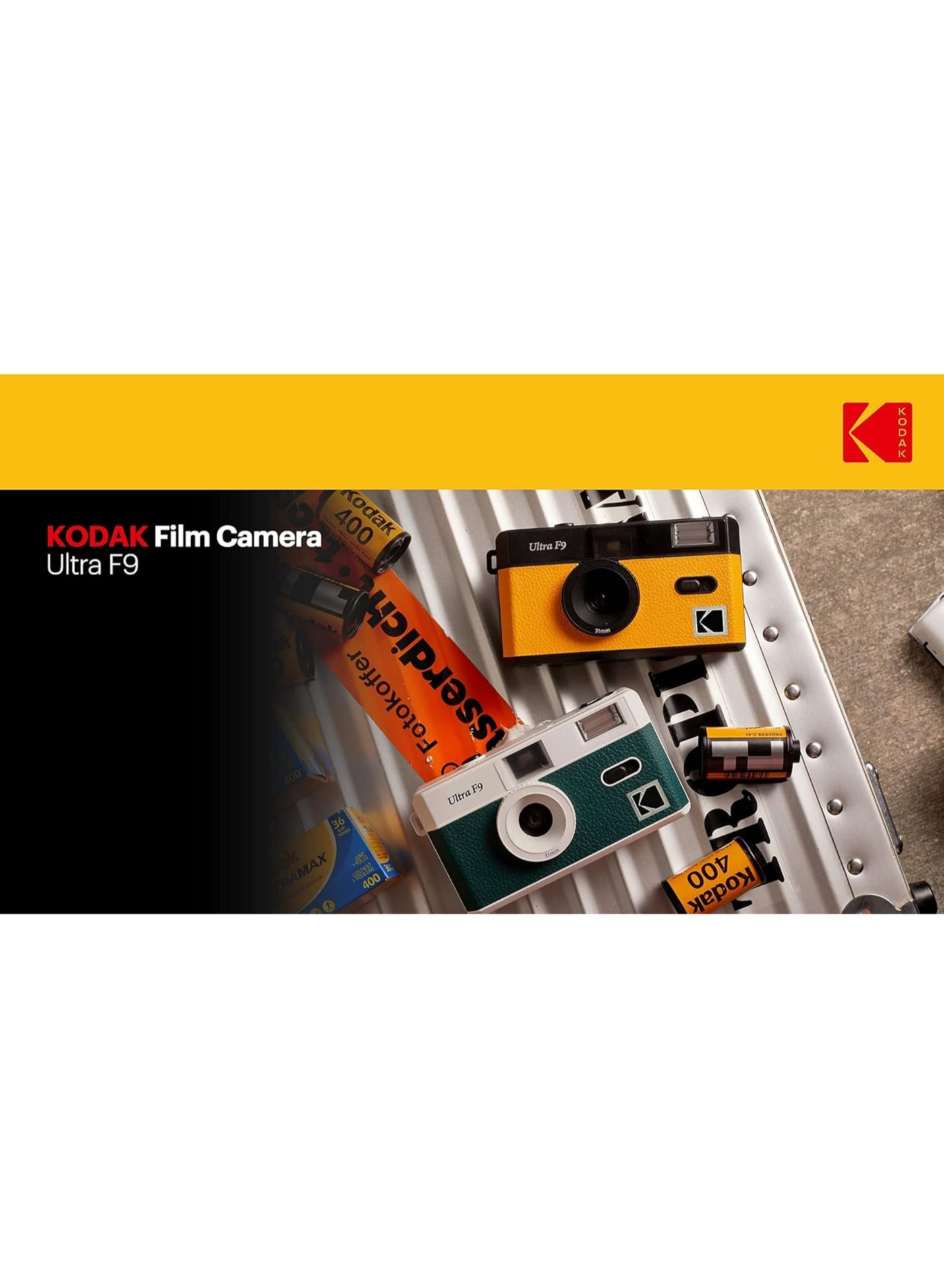 Compare 490172 Ultra F9 31mm Film Camera Camera  Retro Style, Focus Free, Reusable, Built in Flash, Easy to Use Yellow at KSA Price