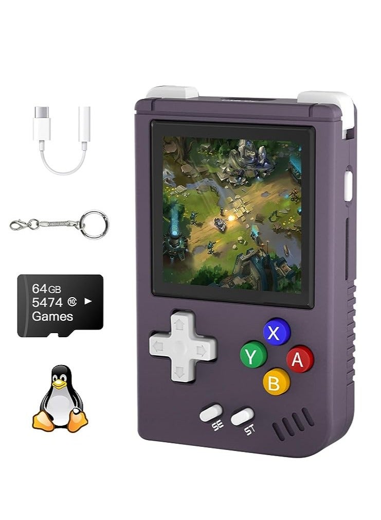 Compare Mini Retro Handheld Game Console, Linux System 1.54 IPS Screen, 64G TF Card Builtin 5405 Classic Games, 1050mAh Battery, Hifi Speaker, Aluminum Alloy Portable Game Player Purple at KSA Price