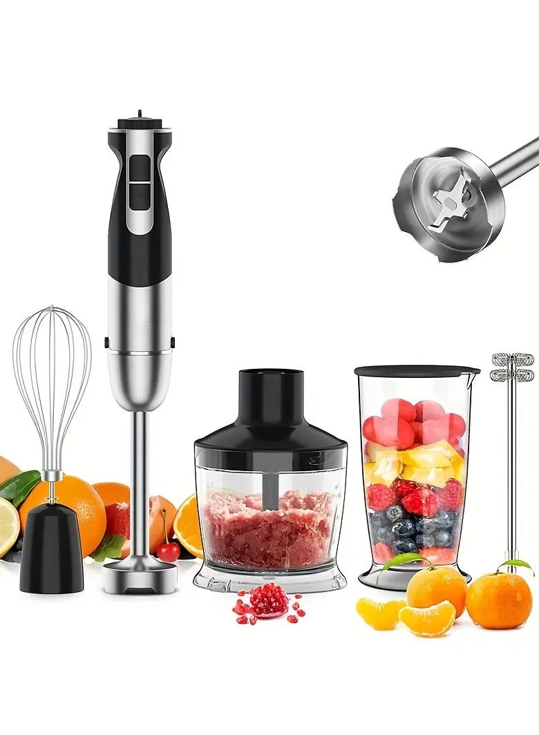Compare 4in1 Hand Blender Set with Chopper, Smoothie Cup, Stainless Steel Ice Blade, , Electric Stick Mixer Kitchen Multitool at KSA Price