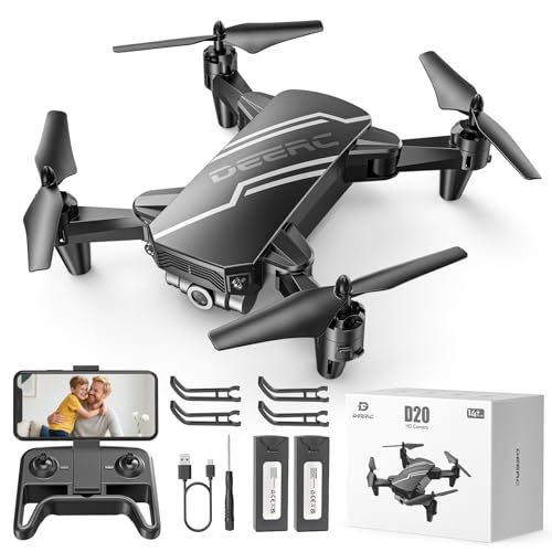 Compare DEERC D20 Mini Drone for Kids with 1080P HD FPV Camera Remote Control Toys Gifts for Boys Girls with Altitude Hold Headless Mode One Key Start Speed Adjustment 3D Flips 2 Batteries Black at KSA Price