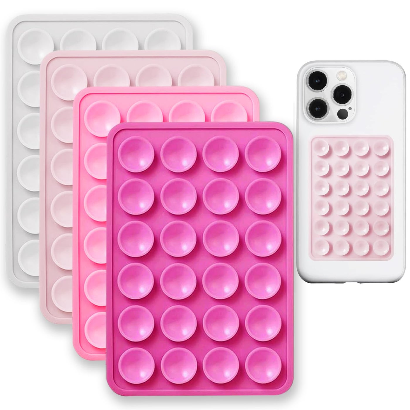 Compare 4 Pcs Silicone Suction Phone Case Mount, HandsFree Strong Grip Holder at KSA Price