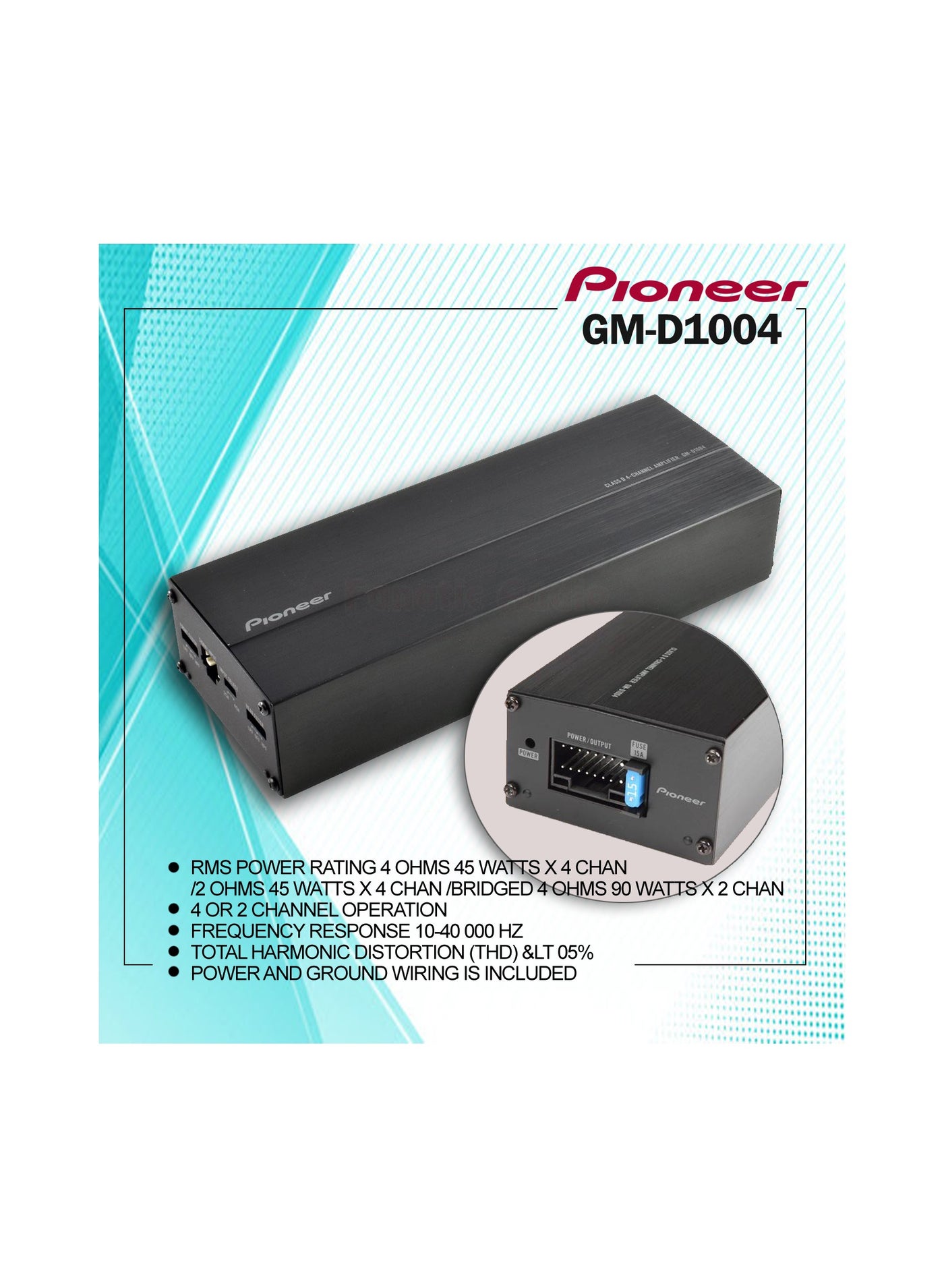 Compare GmD1004 Easy To Install, 4Channel Car Amp With Tvc Concept And Input Sensor 400W at KSA Price