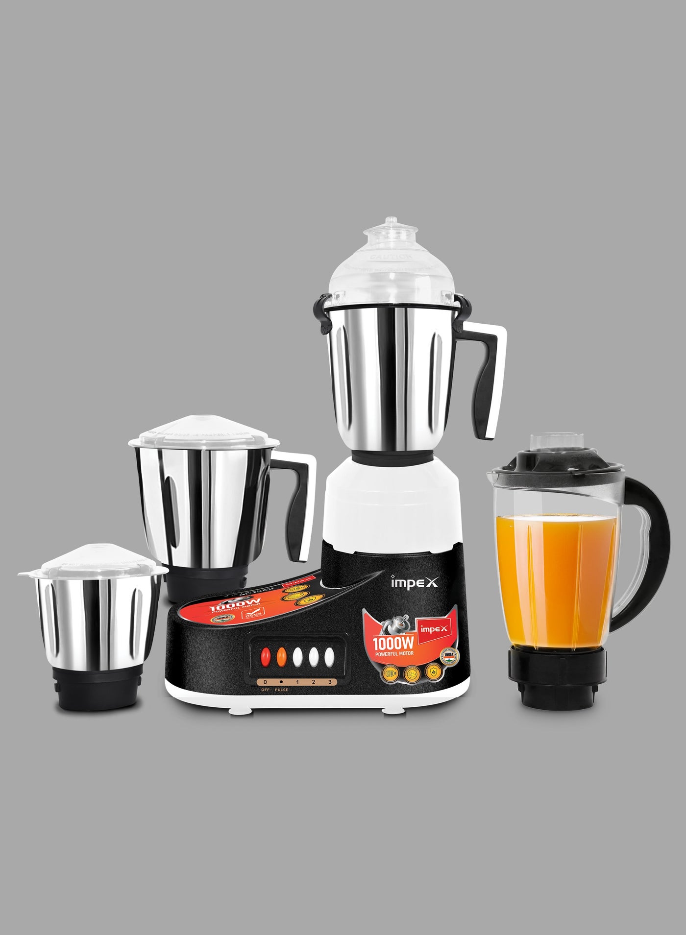 Compare 4in1 Mixer Grinder 1000W, BL 1004 – Heavy Duty Blender with Stainless Steel Jars & Hardened Blades, 100% Copper Motor Overheat Protection, 3Speed Control – 1200 W BL 1004 BlackSilver at KSA Price