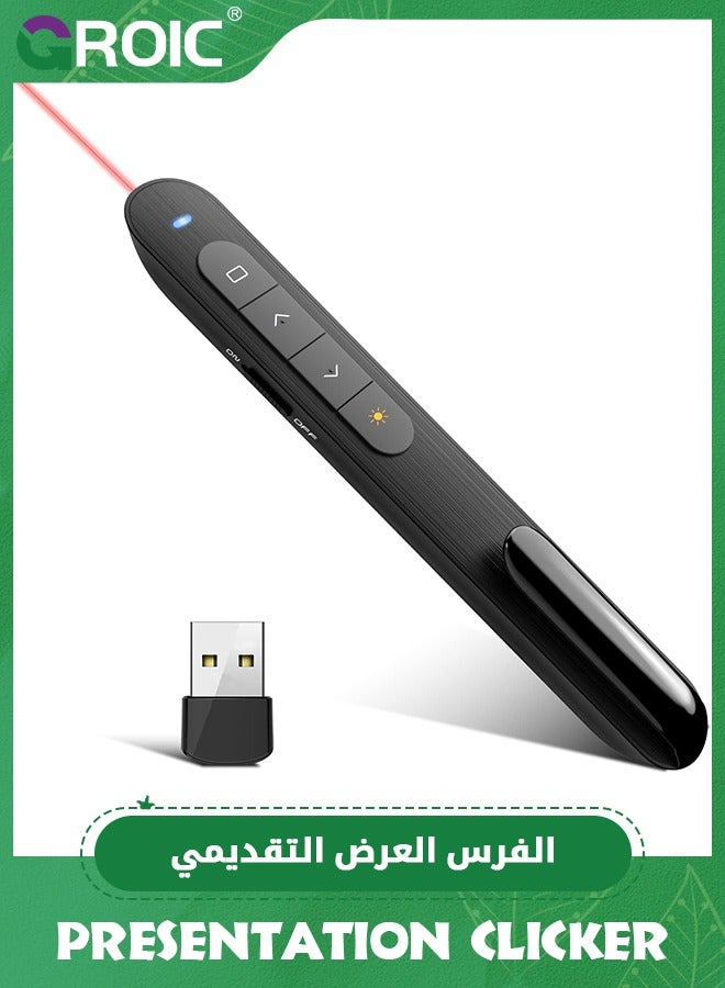 Compare Black Presentation Clicker for PowerPoint Presentations, 2.4GHz USB Wireless Presenter Plug & Play PowerPoint Clicker for Mac Keynote Computer Laptop at KSA Price