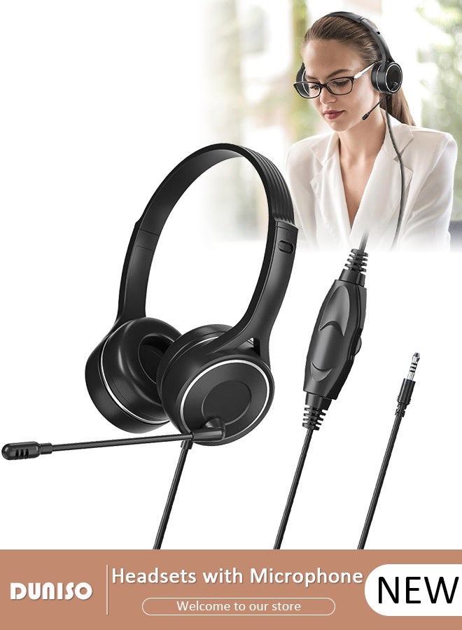 Wired Headset with Microphone Call Center Headset…
