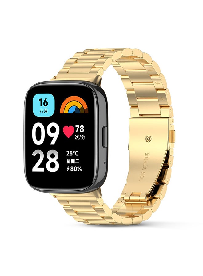 Compare Metal Watch Strap For Redmi Watch 3 ActiveRedmi Watch 3 Lite Wristband Stainless Steel Strap Bracelet for Men Women Gold at KSA Price