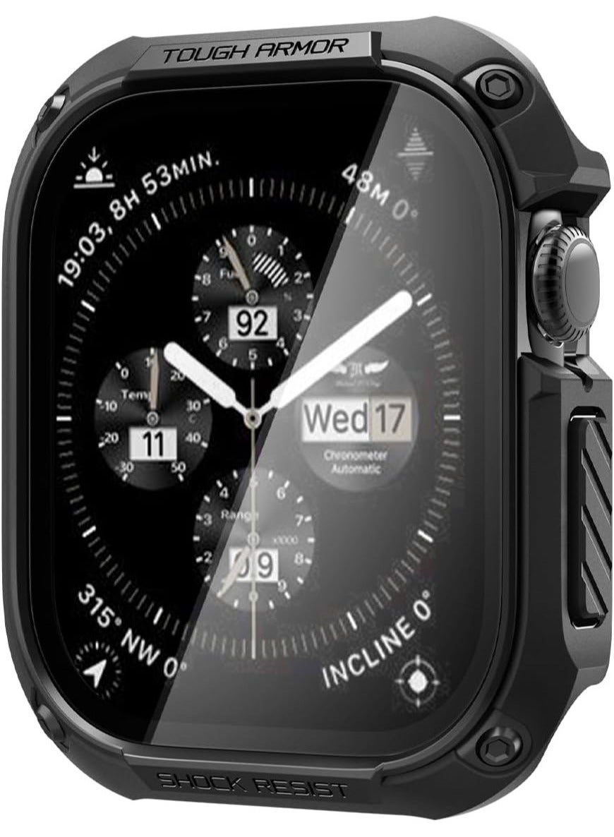 Compare Tough Armor Apple Watch Series 10 46mm Case Cover with Builtin Touch Sensitive Tempered Glass Screen Protector  Black at KSA Price