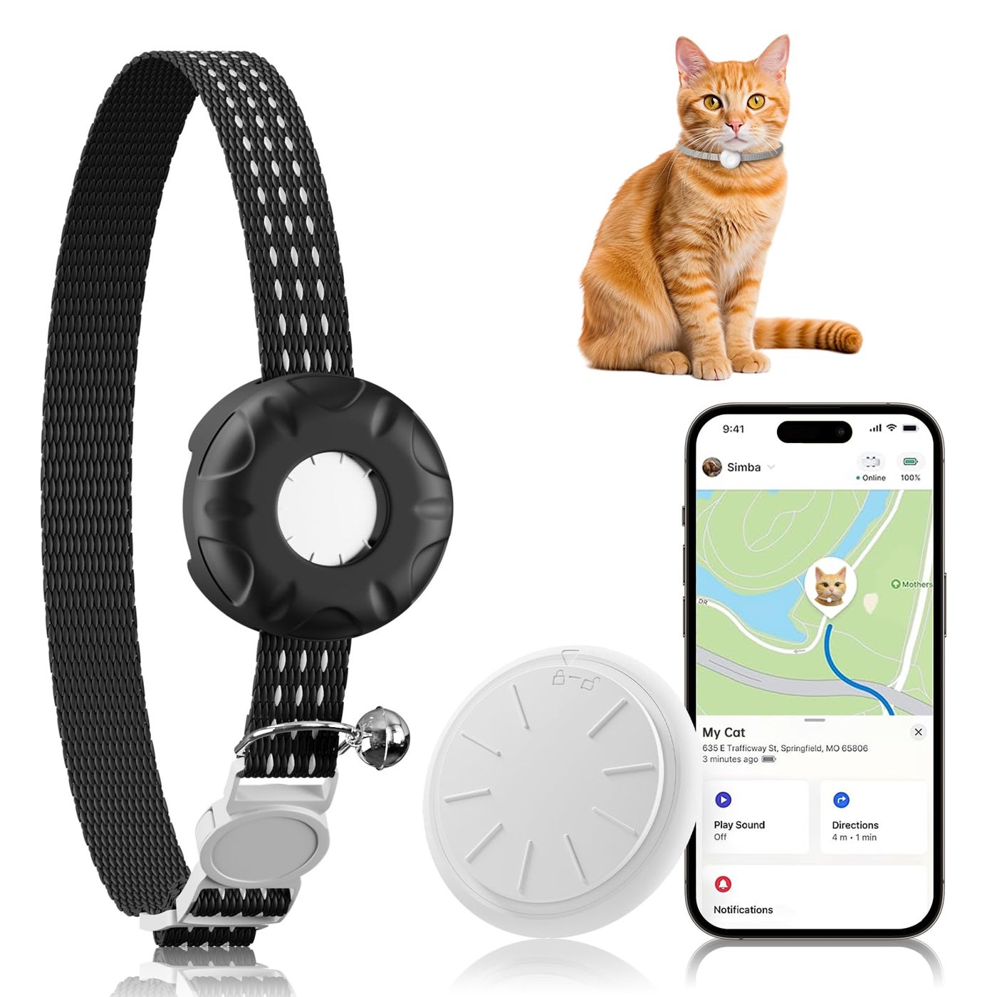 GPS Tracker for Cats-No Monthly Fee, Cat…