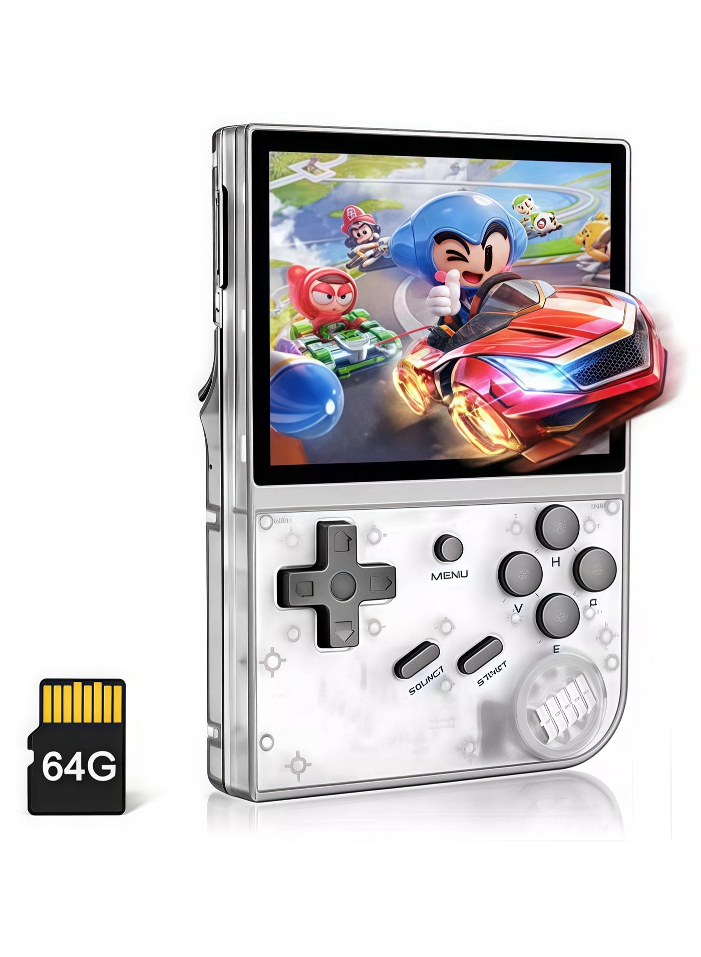 Compare ANBERNIC RG35XX  New Retro Handheld Game Console Linux System HDTV Output 3.5 Inch IPS Screen 64G TF Card 5500+ Classic Games 2600mAh Battery White at KSA Price