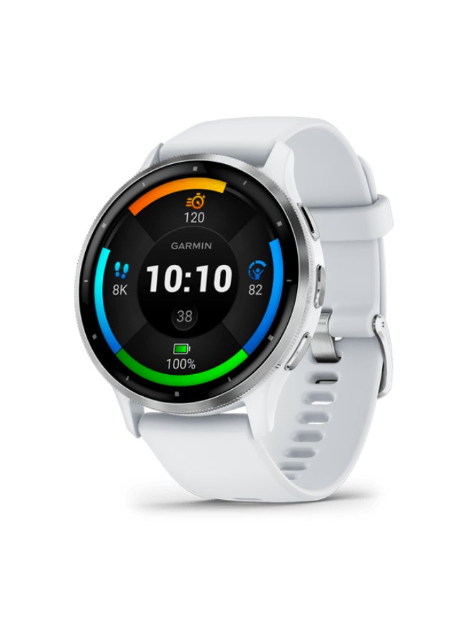 Compare Venu 3  45 Mm  Up To 14 Days Of Battery Life  1.4 Inch Amoled Display, Scratch Resistant, Corning Gorilla Glass 3, Heart Rate Monitor, Stress Tracking, Built In Sports App, Built In Microphone, Ios And at KSA Price