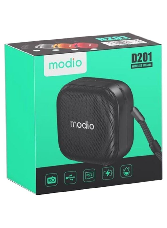 Compare MODIO D201 Portable Bluetooth Speaker With HD Clear Sound Quality Control Buttons and Supports SD Card Black at KSA Price
