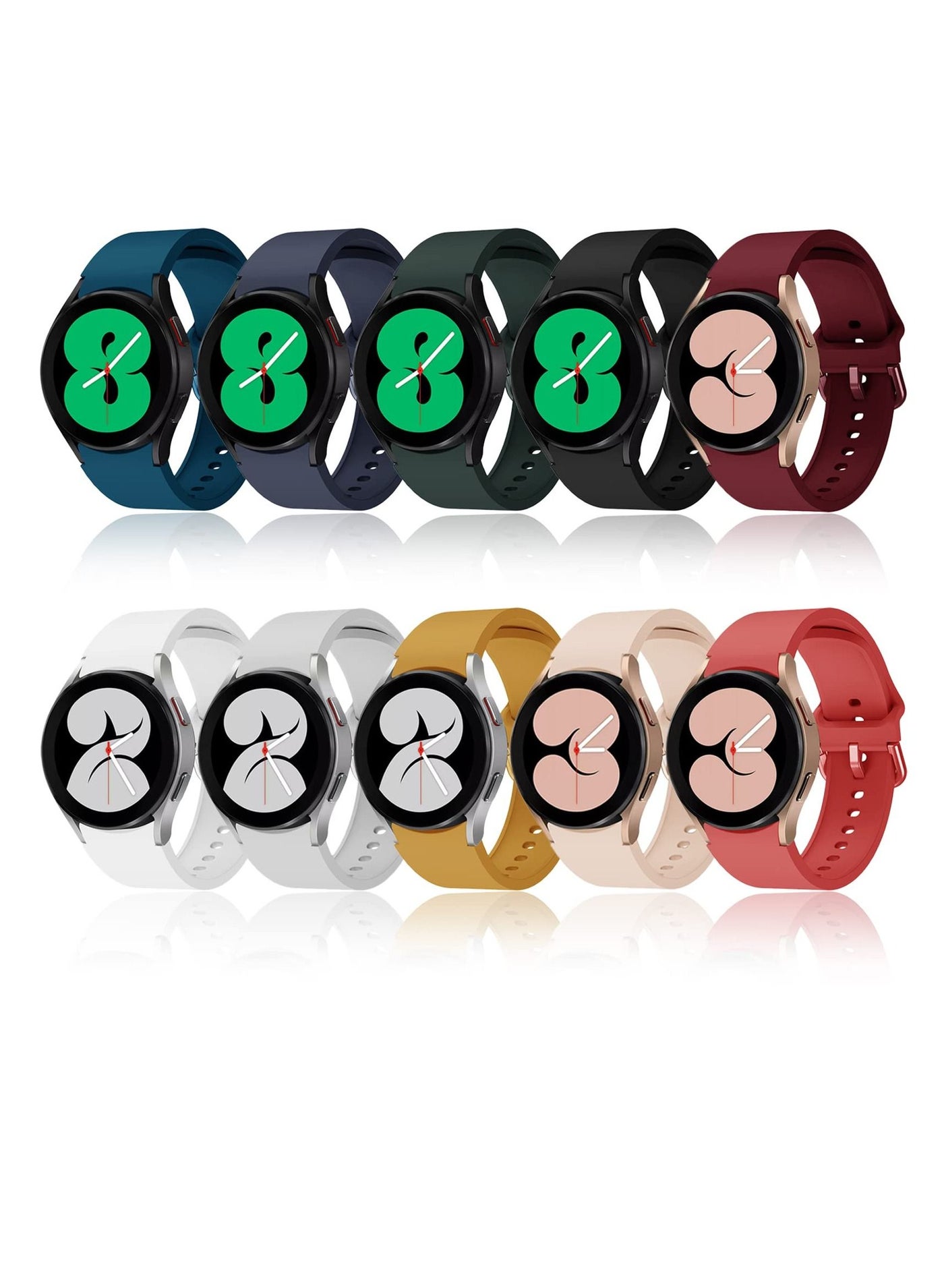 Compare 10 Pack Bands, Compatible for Samsung Galaxy Watch 5 Galaxy Watch 4 40mm 44mm  Galaxy Watch 4 Classic 42mm 46mm Band, Silicone Strap with Colorful Buckle for Galaxy Watch 5 Pro 45mm Women Men at KSA Price