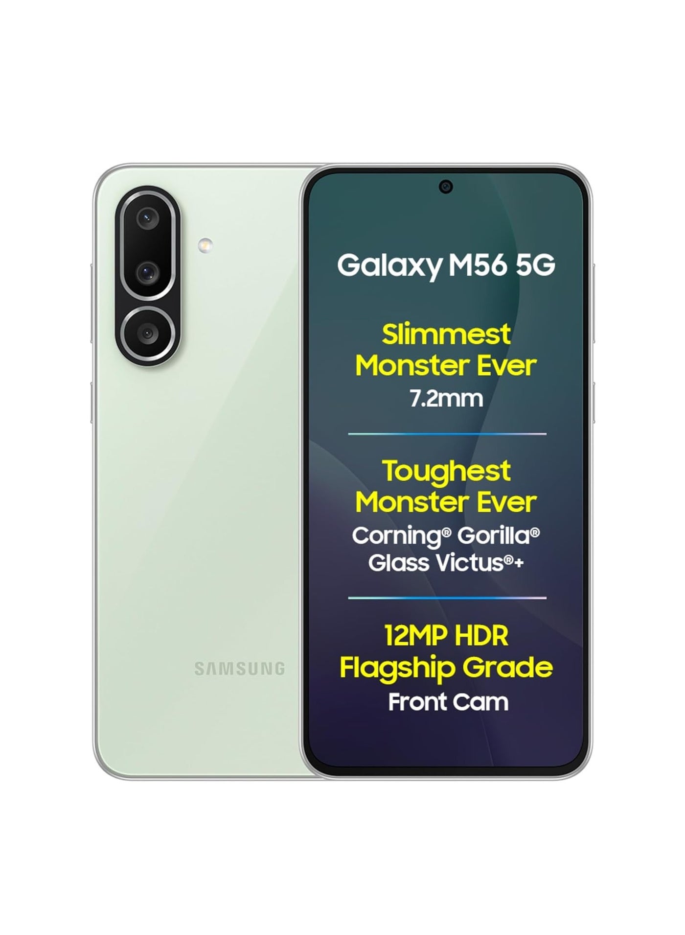 Compare Samsung Galaxy M56 5G Mobile Light Green,8GB RAM,256GB Storage| Segments Slimmest|Gorilla Glass Victus+| 10 Bit HDR Video| 50MP Camera| AI | Vapour Cooling Chamber| Lagfree Gaming at KSA Price