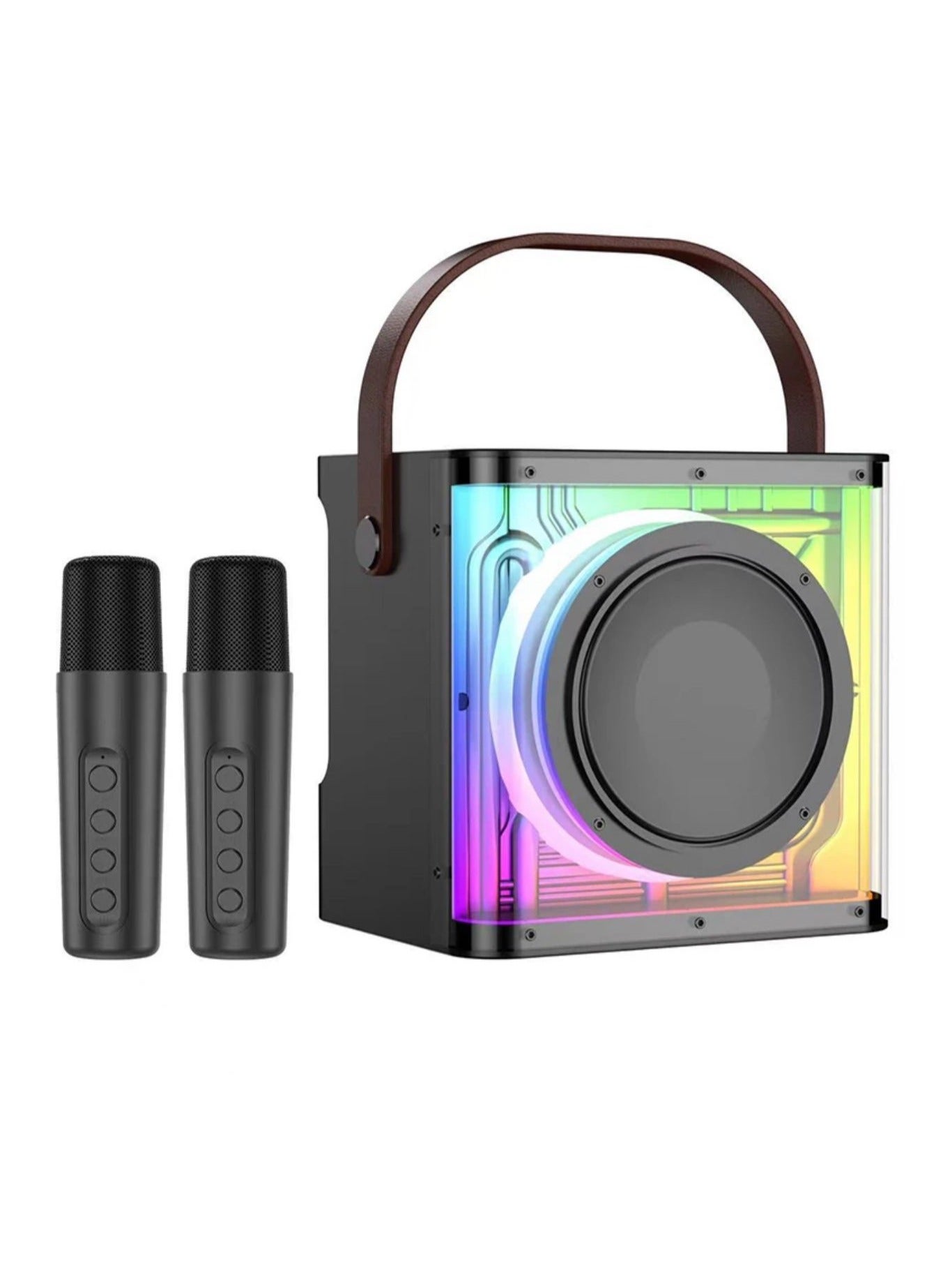 Compare A99 Karaoke Machine Portable Speaker System with 2 Wireless Microphone at KSA Price