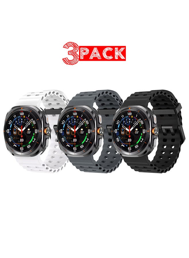 (for Samsung Galaxy Watch 7 Ultra) 3 Pack Silicone…