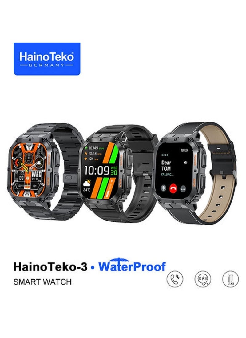 Compare Smart Watch with 3 Pairs of Interchangeable Straps – Fitness Tracker, Heart Rate Monitor, Sleep Tracker, Waterproof, Touchscreen Display – Stylish Smart Watch for Men and Women at KSA Price