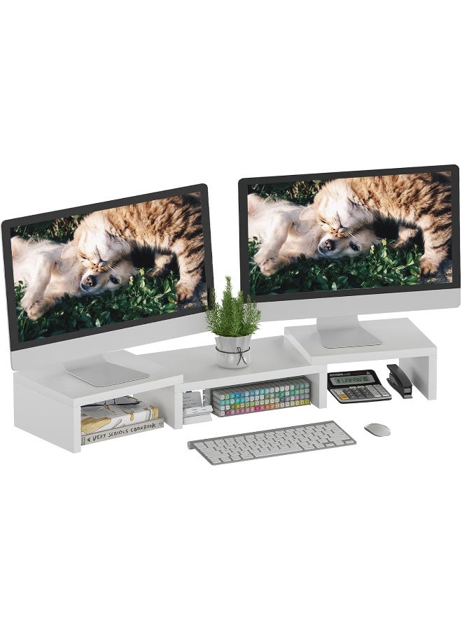 Dual Monitor Stand Riser, Adjustable Length and…