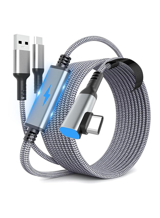Compare Link Cable 5M Compatible with for Meta Quest 32Pro and Pico VR Headsets, Nylon Braided USBC Cable with Fast Charging & USB 3.0 Data TransferGrey at KSA Price