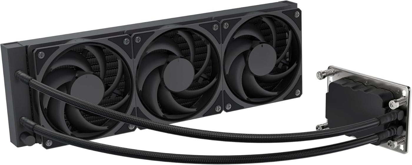Compare Cooler Master MasterLiquid PL360 TR5SP6 360mm AIO CPU Cooler, AMD Threadripper TR5SP6, 3x 120mm Mobius PWM Fans, 2400 RPM, 75.2 CFM, 3000 RPM Pump, Copper Base, Black | MLOR36MA24PK black at KSA Price