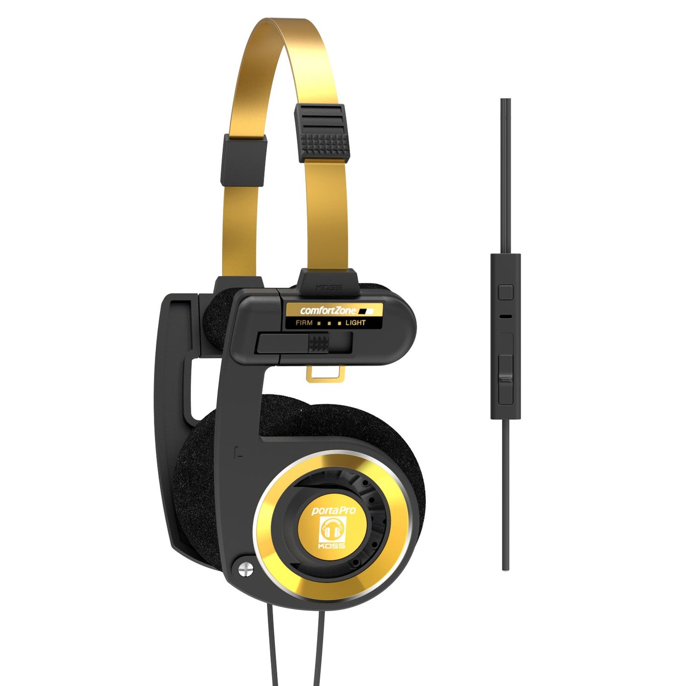Compare Koss Porta Pro Limited Edition Black Gold OnEar Headphones inLine Microphone Volume Control and Touch Remote Control Includes Hard Carrying Case Wired with 35mm Plug Black and Gold at KSA Price