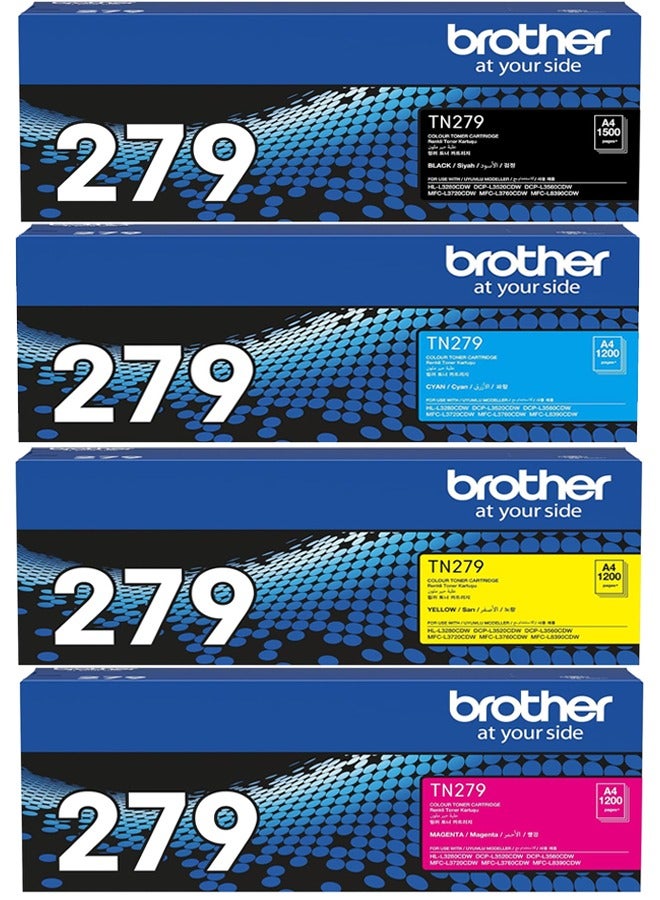 Compare Genuine TN279 Toner Cartridge for HLL3280CDW, DCPL3520CDW, DCPL3560CDW, MFCL3720CDW, MFCL3760CDW  Multi Pack Black,Cyan,Yellow,Magenta at KSA Price