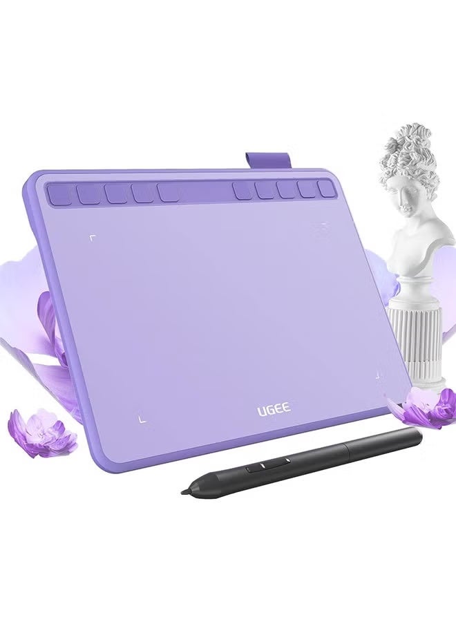 Compare Ugee Drawing Tablet 6.3x4 Inches Computer Graphics Tablets with 10 Hot Keys?Digital Tablet BatteryFree Stylus 8192 Pressure Sensitivity 60°Tilt Function Drawing Pad for PC,Mac,Windows,AndroidPurple at KSA Price