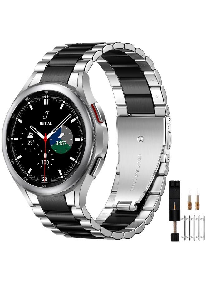 Compare Galaxy Watch 6 Band Classic Galaxy Watch 5 Band Samsung Watch 5 Bands Galaxy Watch 4 Band Galaxy Watch 5 Pro Band Samsung Galaxy Watch 4 Band Classic, No Gap Stainless Steel Metal Band silver at KSA Price