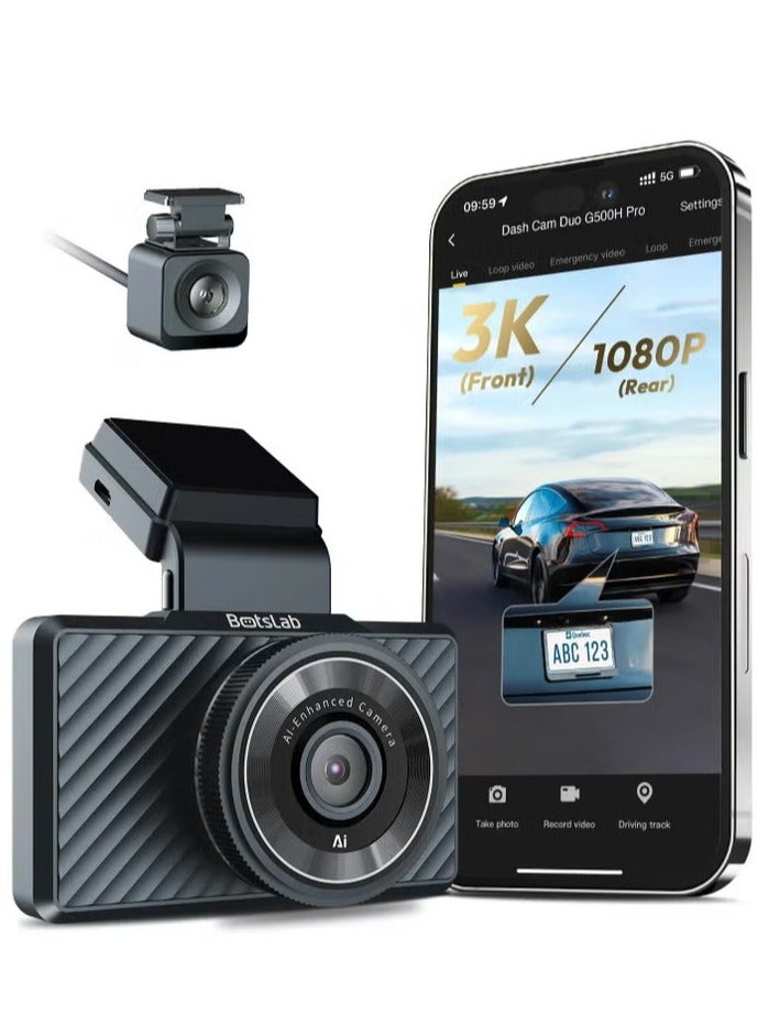 Compare Botslab G500H Pro Dash Cam 3K Front 1080 Rear ADAS Builtin GPS Front 5MP FHD Camera HD Night VisionDash Cameras  at KSA Price