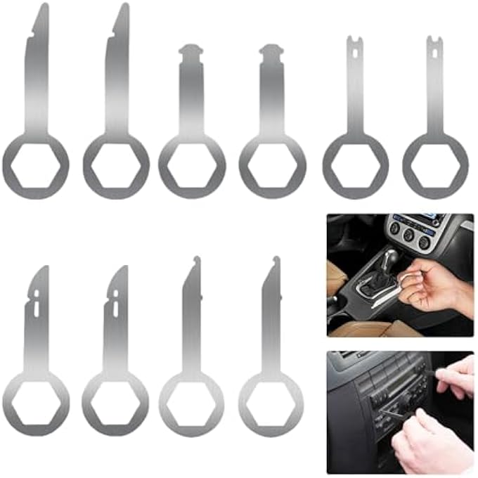 Compare Car Radio Removal Tool Key Set Car Radio Release Keys Extraction Tool Din Release Keys With Easy Grip Handles For Audi Vw Volkswagen Mercedes Benz Bmw Oem Head Unit Cd Media Player Pins 10 Pcs at KSA Price
