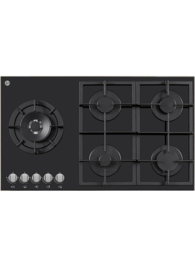 90cm Built-In 5 Gas Burner Hob, Cast Iron, One…