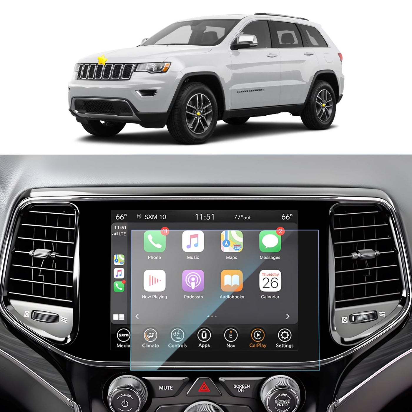 Compare SKTU for 20142021 Jeep Grand Cherokee Screen Protector Grand Cherokee 8.4In Navigation 2021 Grand Cherokee Accessories Tempered Glass HD Clear at KSA Price