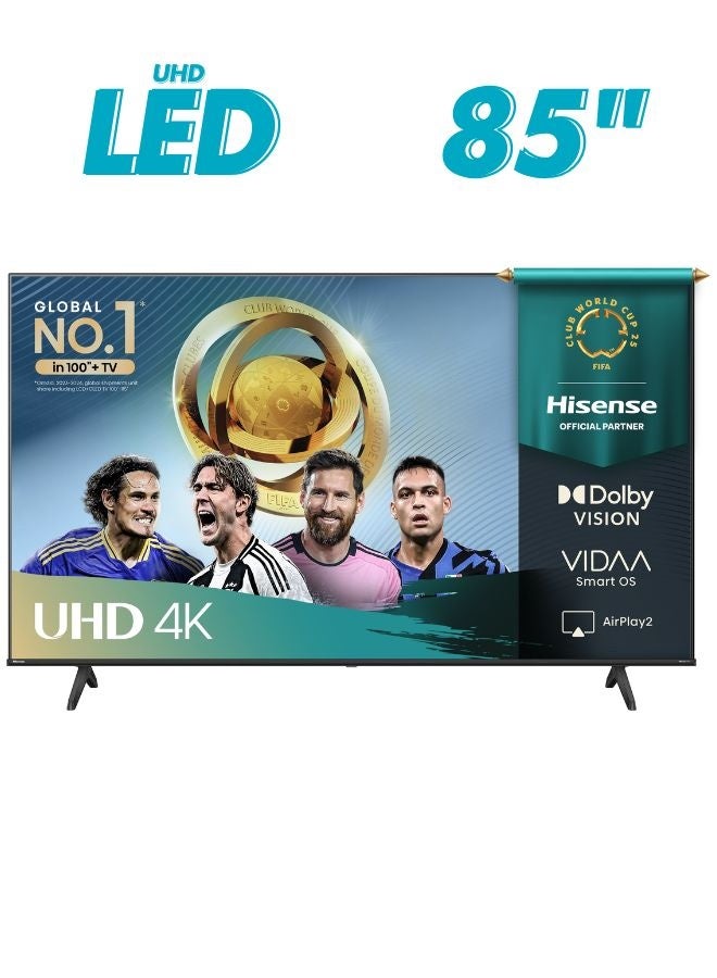 Compare Hisense 85Inch 4K UHD Smart TV – Immersive Entertainment with Dolby Vision, Dolby Audio & Game Mode Plus | VIDAA OS, WiFi, Bluetooth, Netflix & YouTube 85A61Q  2025 Model 85A61Q Black at KSA Price