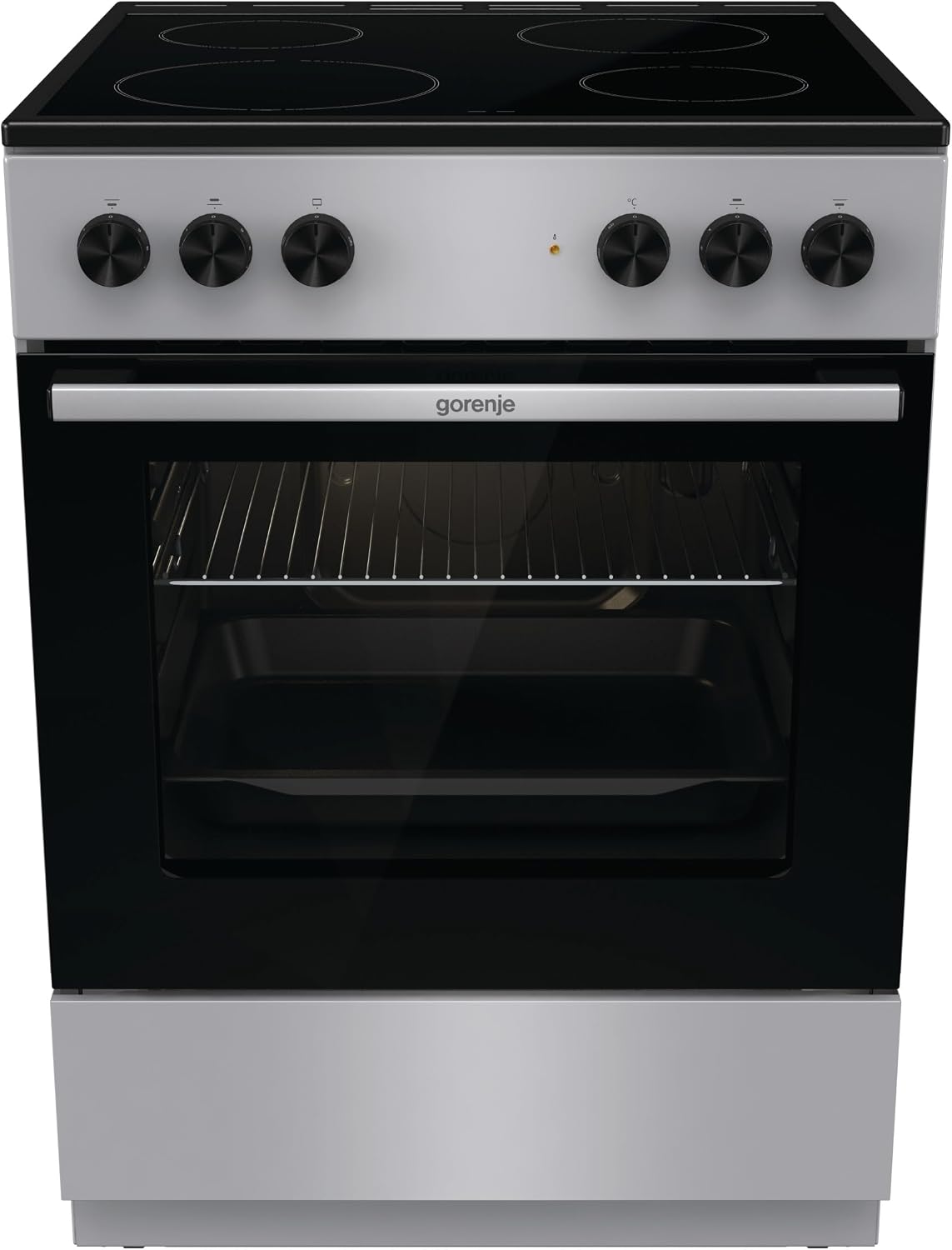 Compare Gorenje GEC6A11SG 60 cm Electric Cooking Range with Glass Ceramic Hob, 65 Litres Oven Capacity GEC6A11SG Multicolour at KSA Price