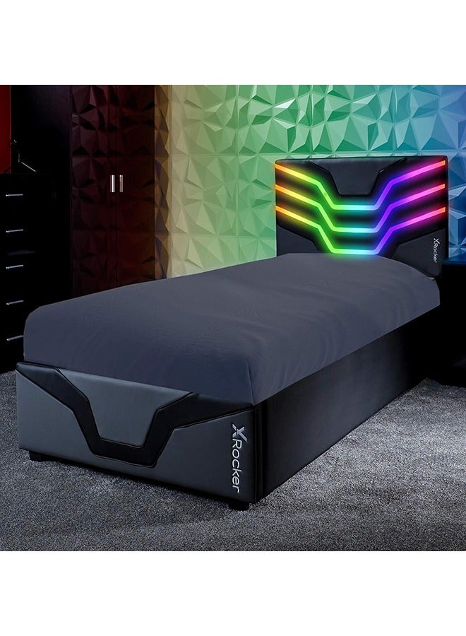 Compare X Rocker Cosmos RGB LED Bed in a Box  Single Mattress Size 90 x 190 cm Multicolour at KSA Price