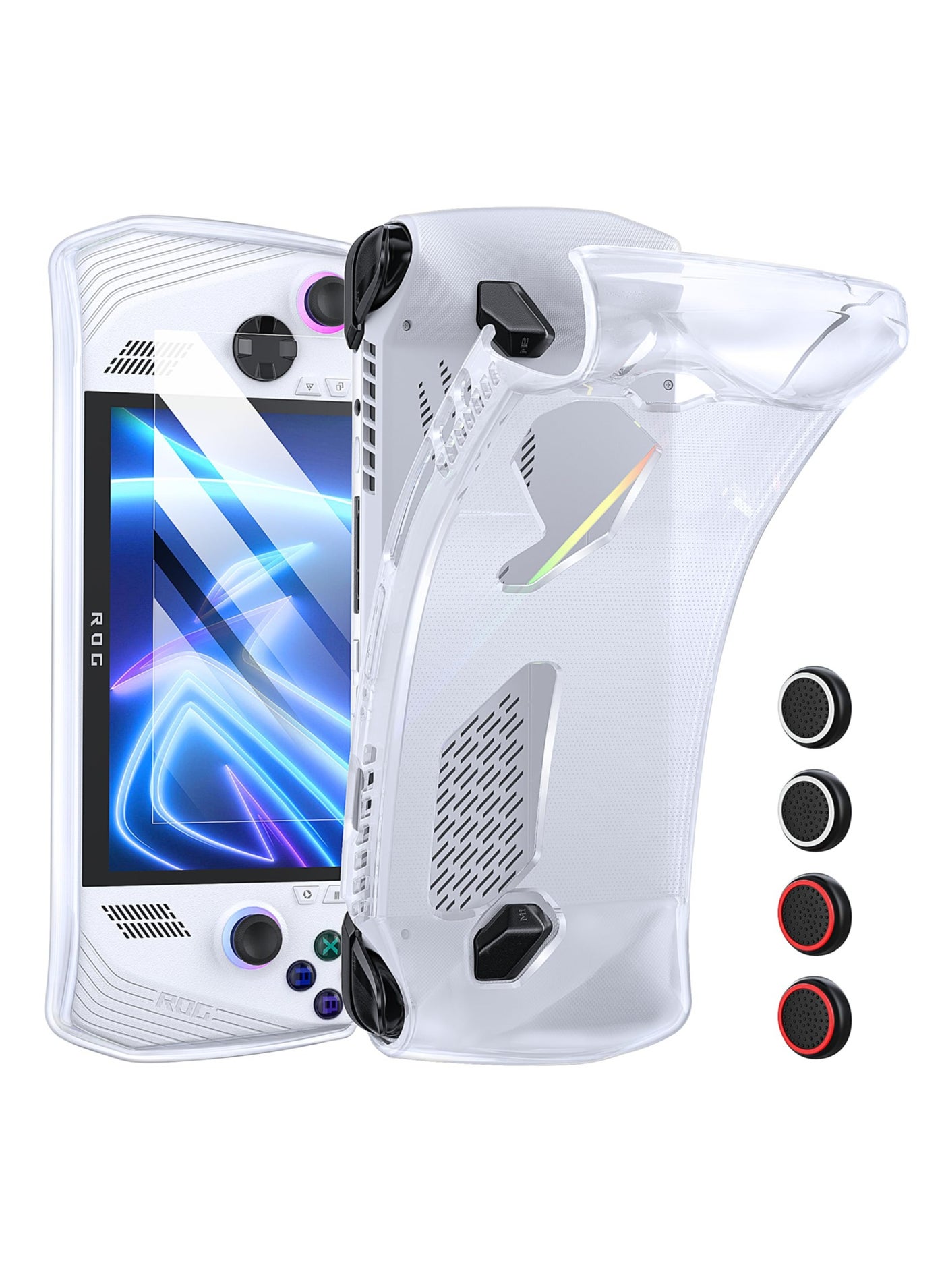 Compare 3in1 Kit for ASUS ROG Ally Handheld 2023, Includes TPU Clear Case, Screen Protector and Thumb Grip Caps at KSA Price