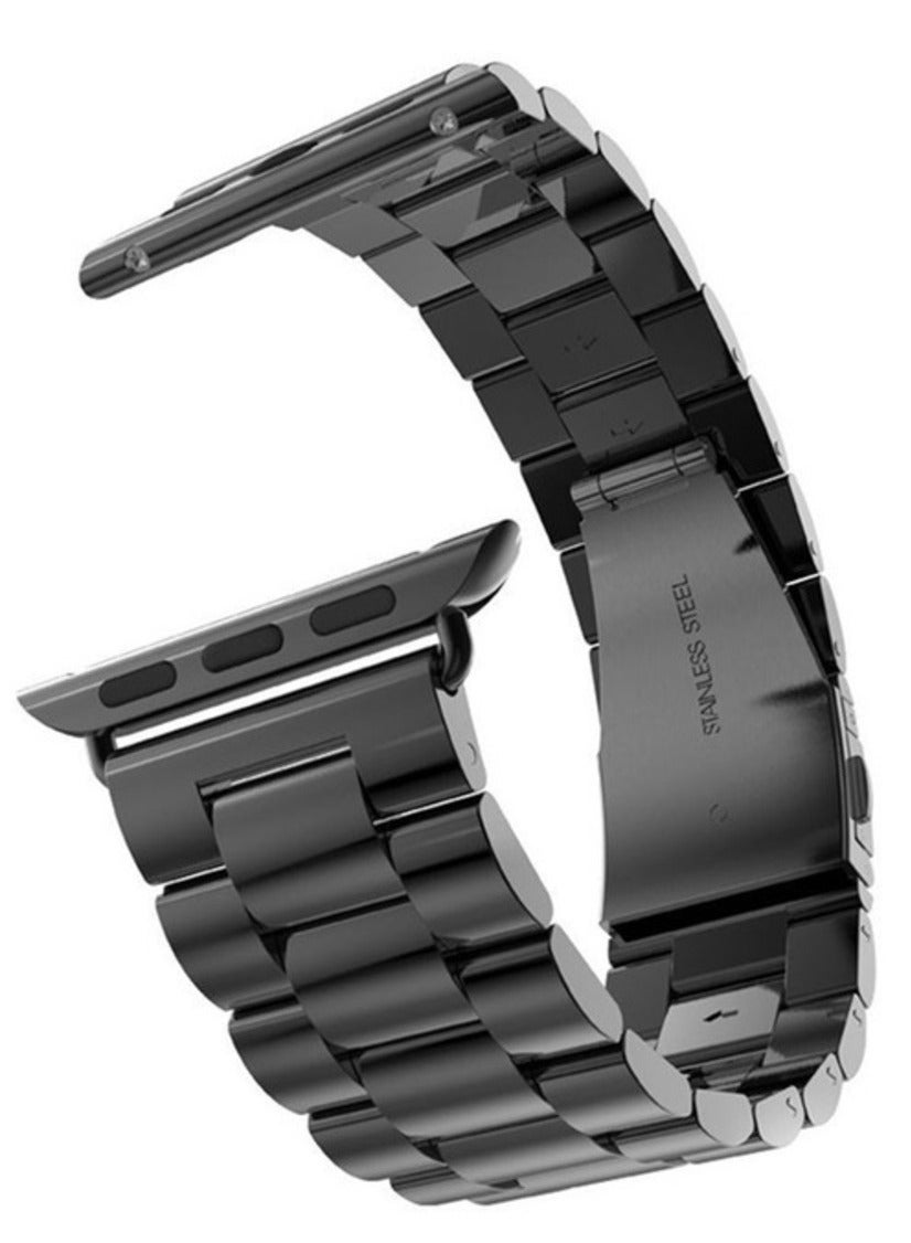 Stainless Steel Watch Band Chain Strap – Black, Compatible…