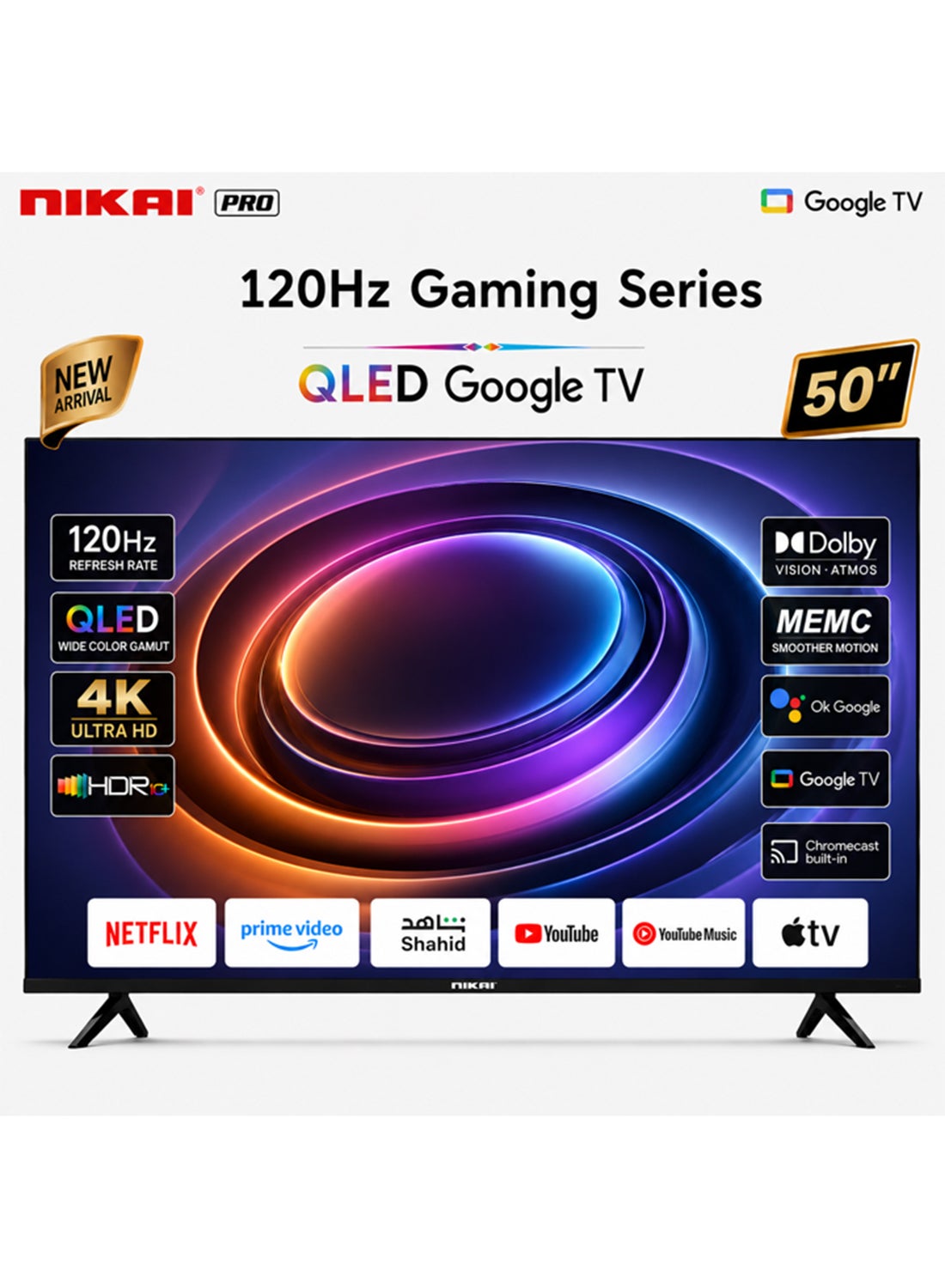 NIKAI 50 Inch 4K QLED Google TV | 120Hz…