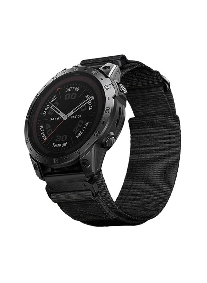 Compare Rugged Nylon QuickFit 22mm Watch Band For Garmin Fenix 5Fenix 6Fenix 7Fenix 8 47mmFenix E 47mm| Adjustable Nylon Weave Wrist Strap  Black at KSA Price